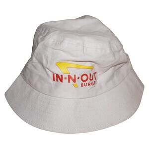 In-N-Out Burger White Cotton Bucket Hat | Vintage Fast Food Promo Streetwear